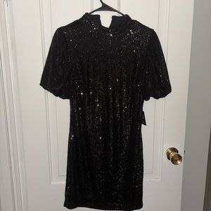 Tight black sparkle dress